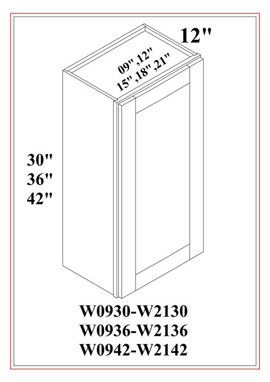 36″ HIGH WALL CABINETS- SINGLE DOOR