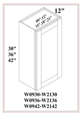 42″ HIGH WALL CABINETS- SINGLE DOOR