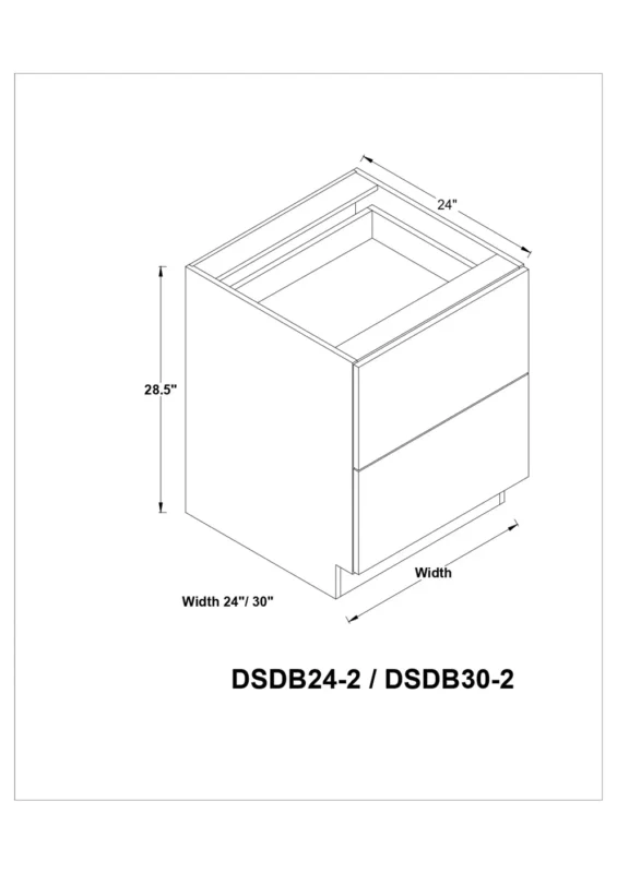 Desk 2-Drawer Base