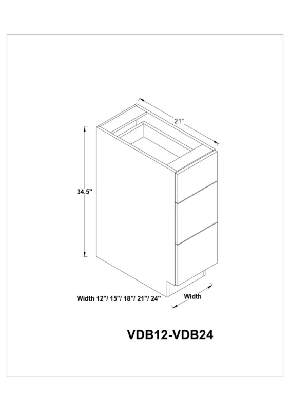 Vanity 3 Drawer Base